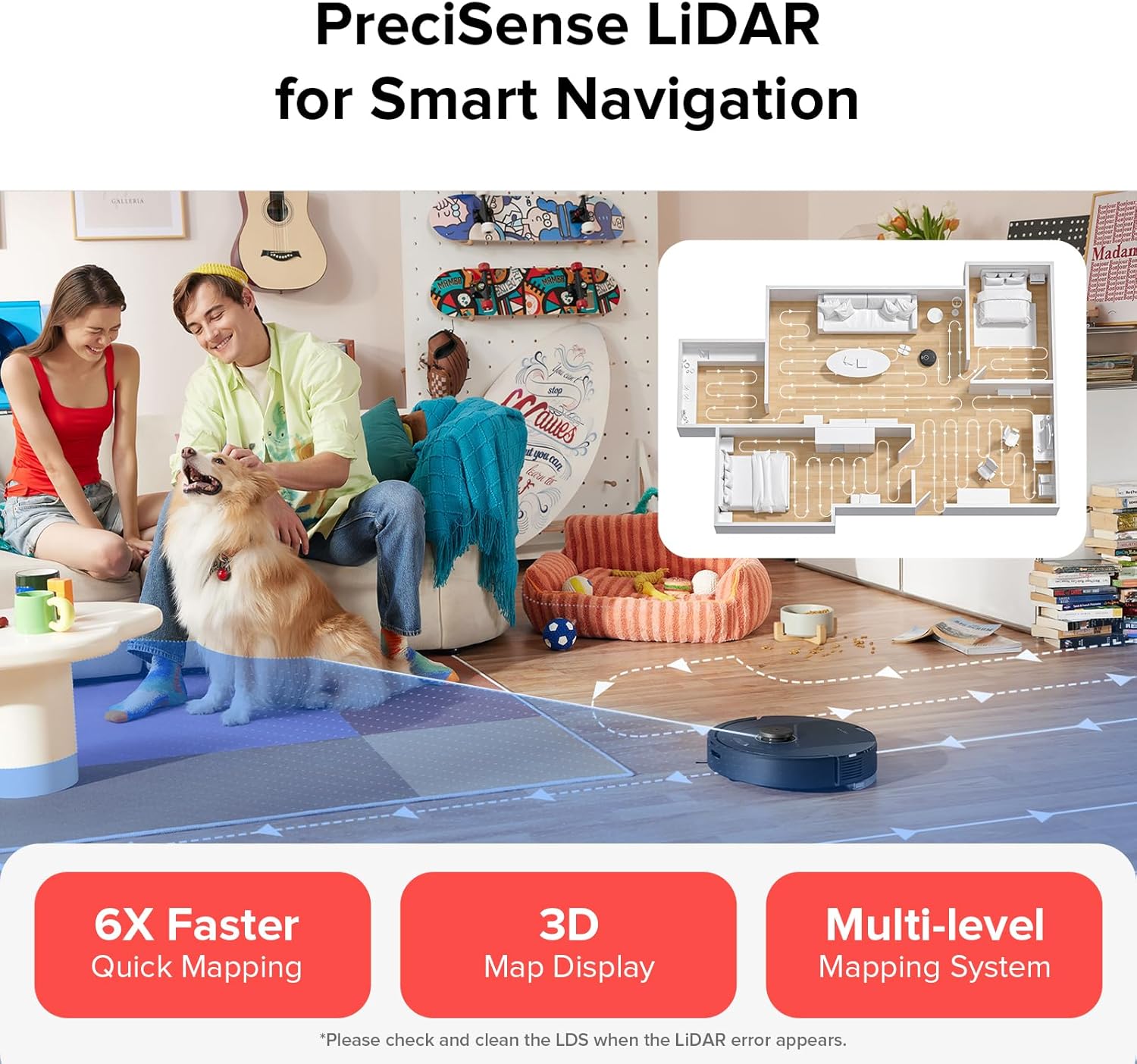 roborock Q5 Pro Robot Vacuum and Mop Combo, 5500Pa Powerful Suction, DuoRoller Brush, LiDAR Navigation, 3D Mapping, Robotic Cleaner for Dirt, Floors, Pet Hair, 240min Runtime, Smart No-Go Zone, Black - Image 6