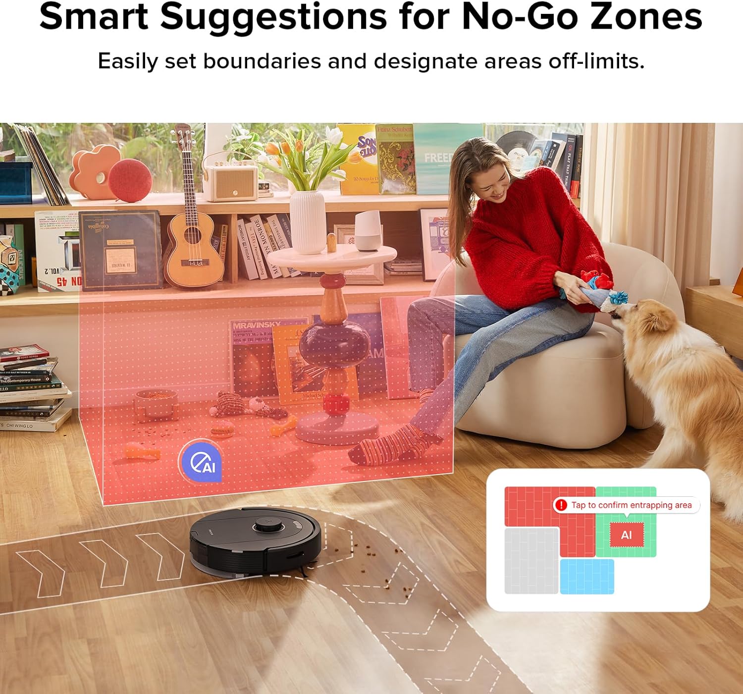 roborock Q5 Pro Robot Vacuum and Mop Combo, 5500Pa Powerful Suction, DuoRoller Brush, LiDAR Navigation, 3D Mapping, Robotic Cleaner for Dirt, Floors, Pet Hair, 240min Runtime, Smart No-Go Zone, Black - Image 7